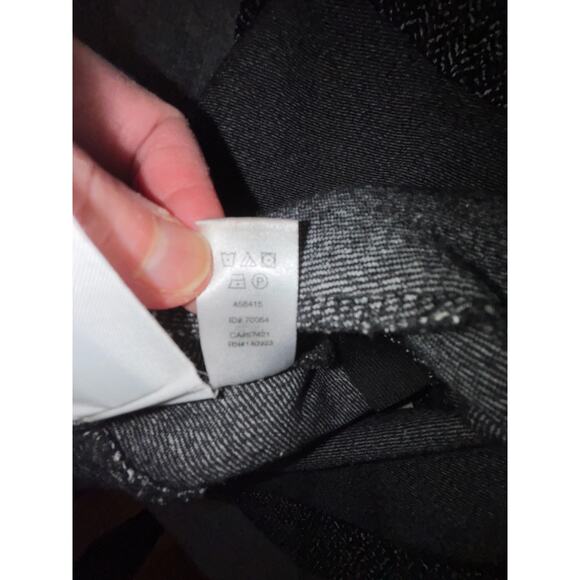 LOFT Black Gray Herringbone A-Line Mini Skirt Size Small Elastic Waist Cotton - Picture 4 of 7